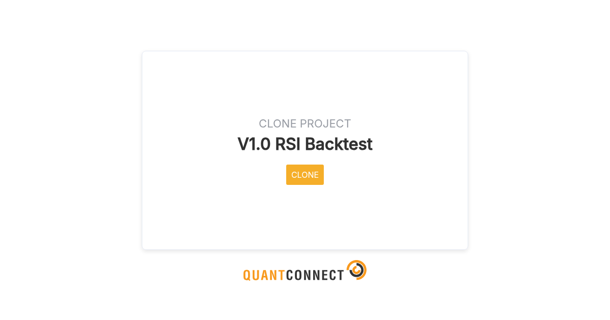 QuantConnect Shared Backtest Result - V1.0 RSI Backtest